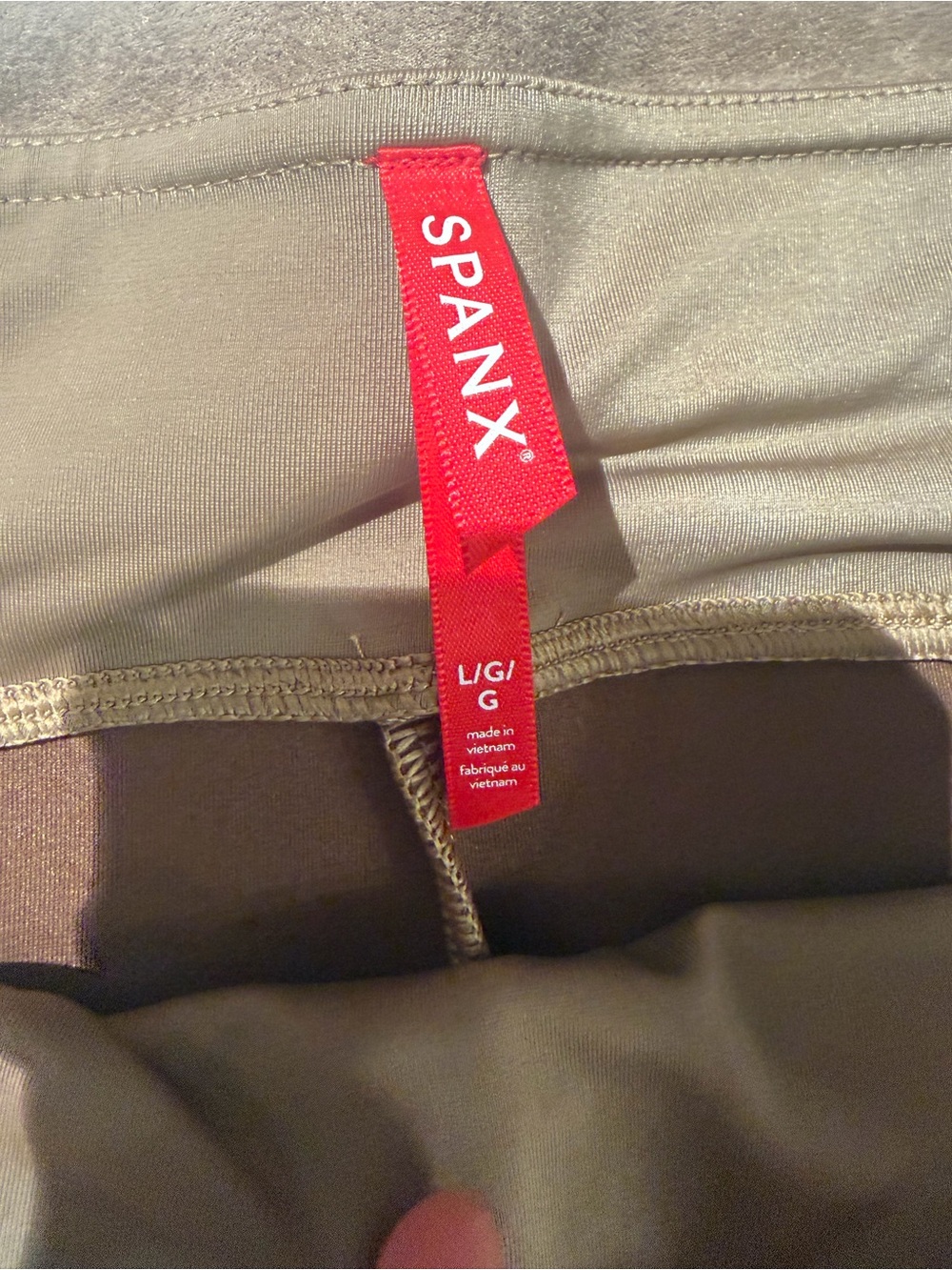SPANX Rich Caramel Faux Suede Leggings High Waist Slimming Large L - Picture 6 of 7